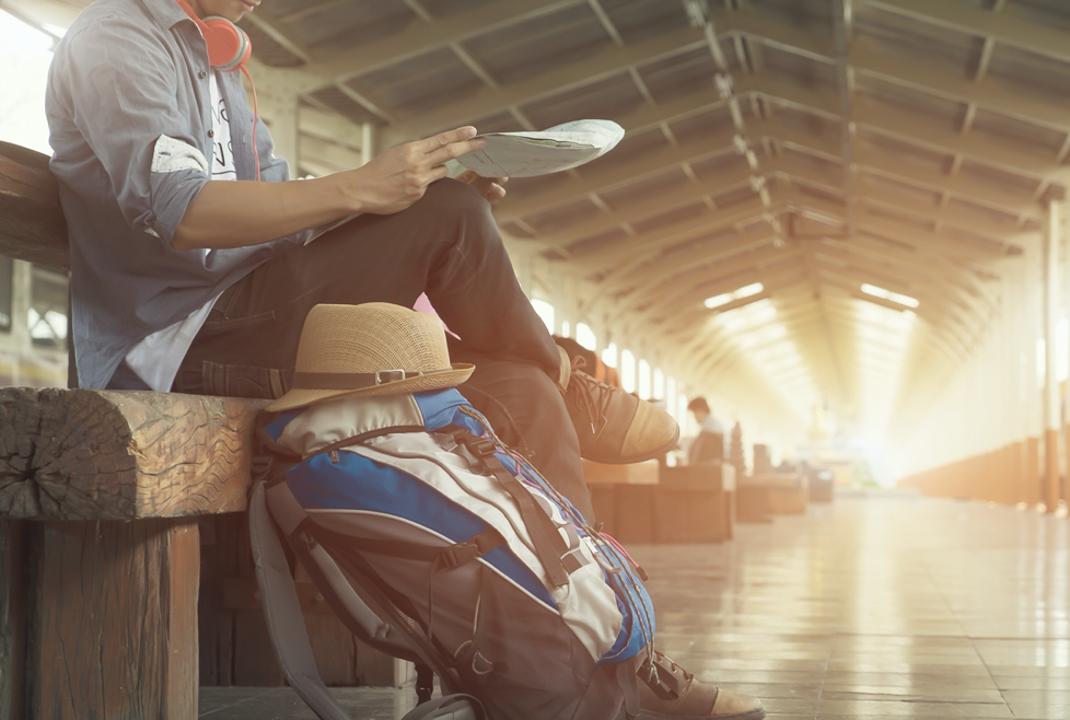 背包客自由行準備要出發旅遊