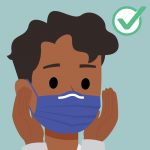 配戴口罩後檢查口罩是否服貼鼻子、嘴巴、下巴