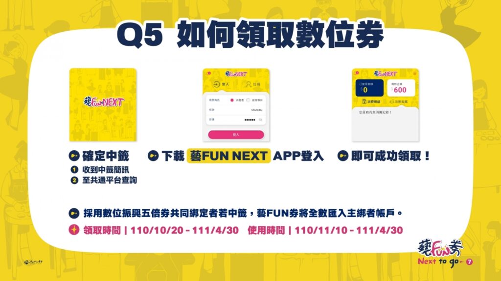 如何領取數位藝 fun 券